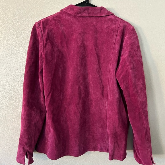 Vintage Pendleton Magenta Suede Leather Jacket - Picture 3 of 6